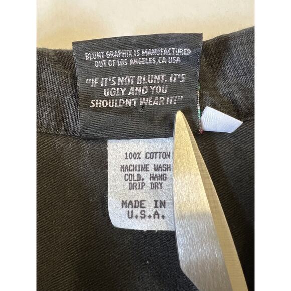 BLUNT Skateboards 90’s Button Up Short Sleeve Mens Shirt Medium Vintage USA - Picture 6 of 7